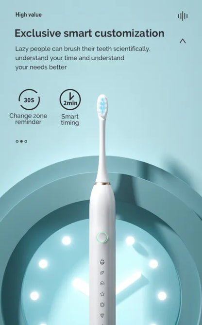 5 Modes Electric Toothbrushes For Adults Kids | Smart Timer Usb Charge Rechargeable Whitening Toothbrush Waterproof (random Color)