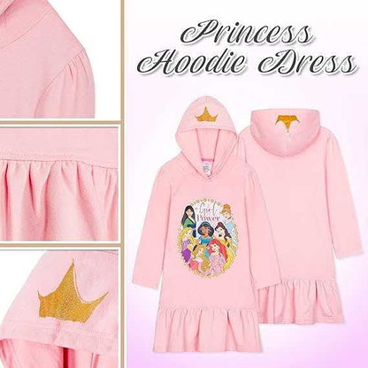 Disney Princess Hoodie Dress for Kids 4 5 Years Soft Comfy Girls Gifts