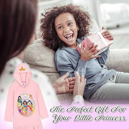 Disney Princess Hoodie Dress for Kids 4 5 Years Soft Comfy Girls Gifts