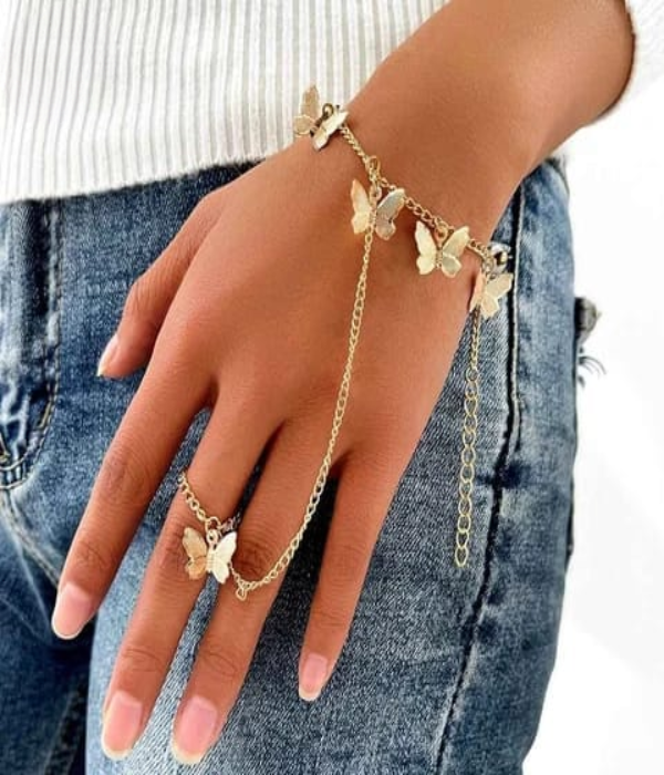 Beautiful Butterfly hand Charm Bracelet