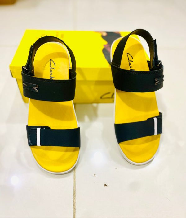 (black & Yellow ) Comfortable soft Clarks Sandle’s For Men