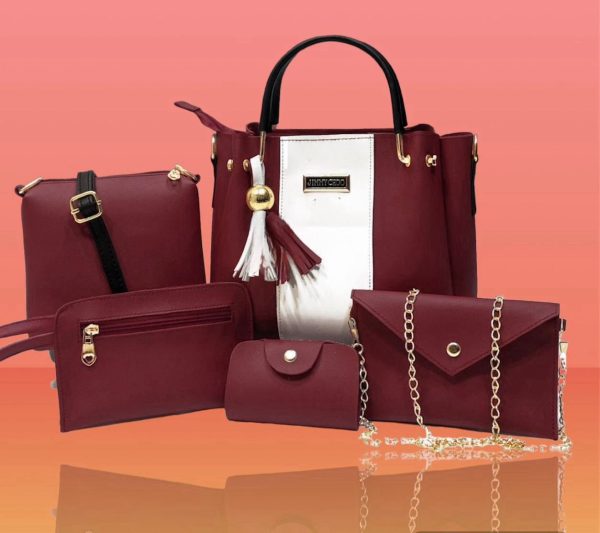 Cynthetic Leather 5pcs Set Ladies Bag Without Long Chain