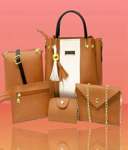 Cynthetic Leather 5pcs Set Ladies Bag Without Long Chain