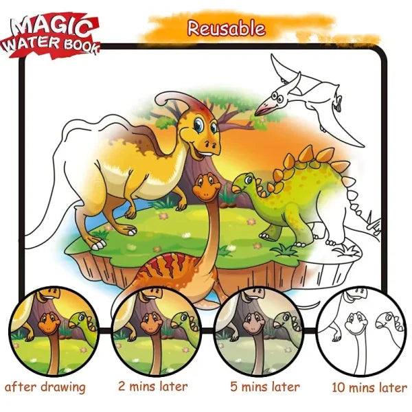 Magical Drawing Books With Pen, Water Reveal Activity Book For Kid (random Design Books)