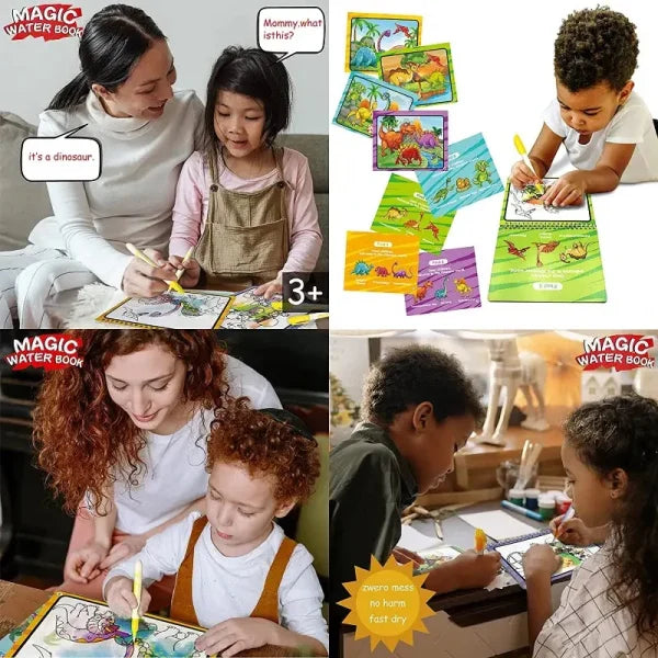 Magical Drawing Books With Pen, Water Reveal Activity Book For Kid (random Design Books)