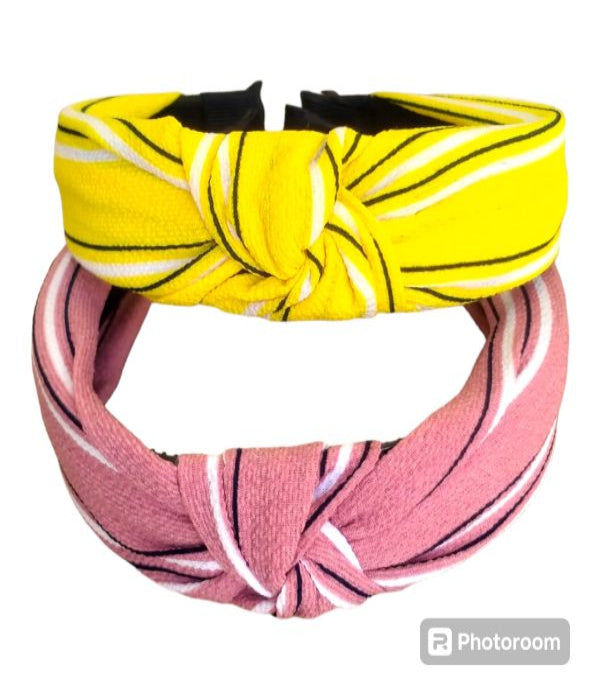 (pack Of 2) Girls Hair Band Yellow & Pink