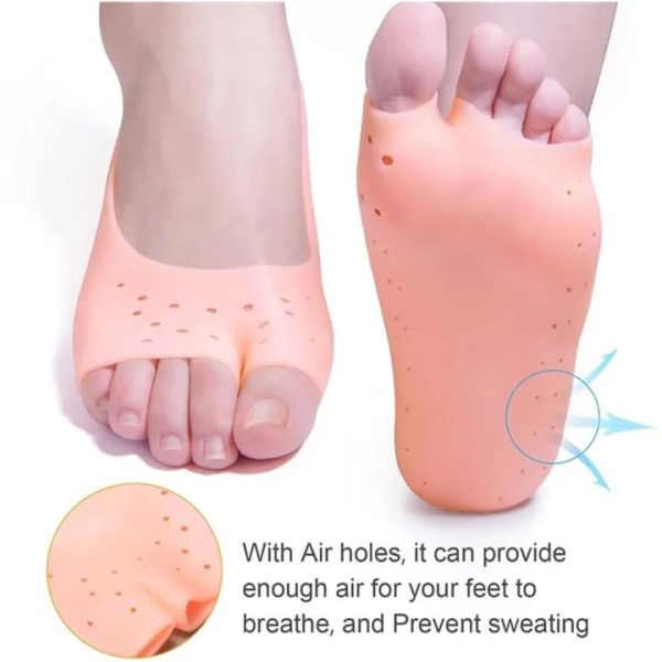 Silicone Gel Moisturizing Socks, Non-slip Socks, Cracked Foot Prevention Socks, Foot Care Tool With Breathable Hole