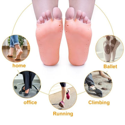 Silicone Gel Moisturizing Socks, Non-slip Socks, Cracked Foot Prevention Socks, Foot Care Tool With Breathable Hole